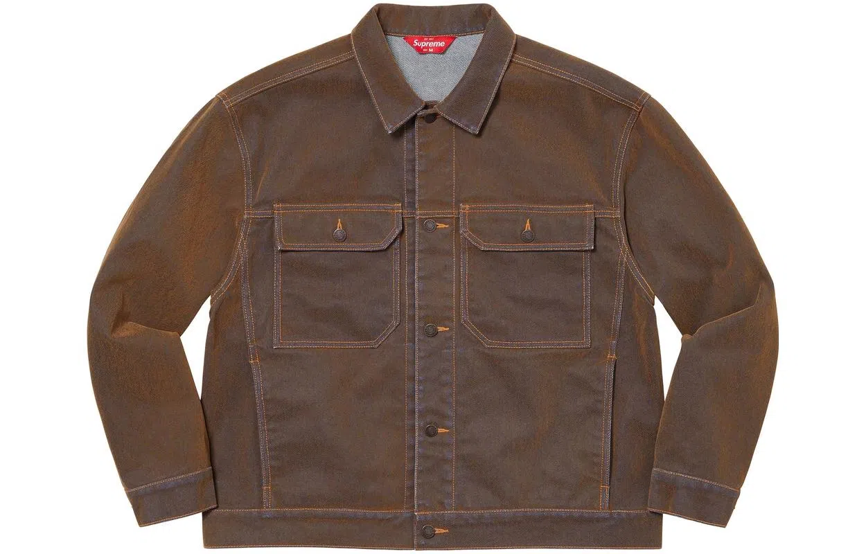 Supreme SS23 Week 4 FLOCKED DENIM TRUCKER JACKET