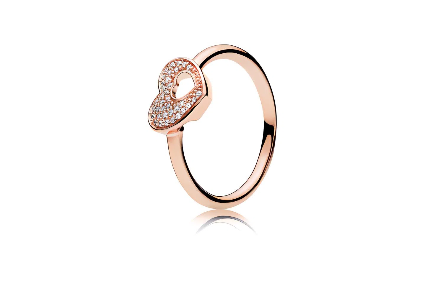 Pandora Shining Puzzle Heart Ring Rose Gold