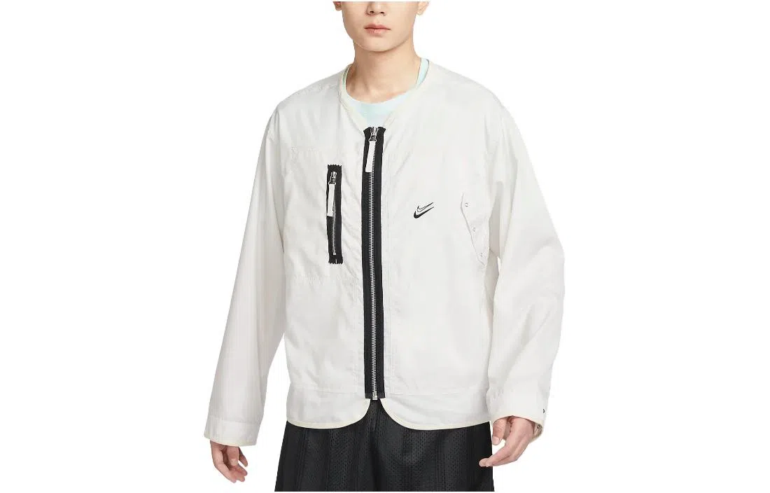 Nike V-Neck Zip Jacket White