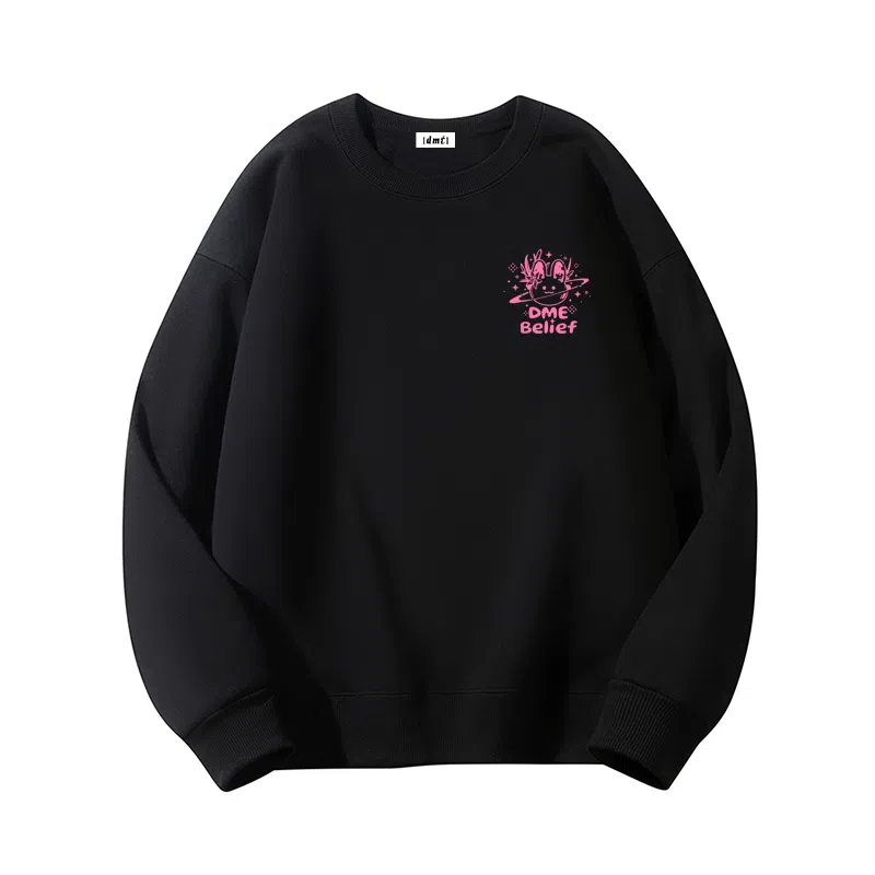 【dme】 星球小兔子字母印花设计潮流时尚版型宽松可爱休闲圆领卫衣 男女同款