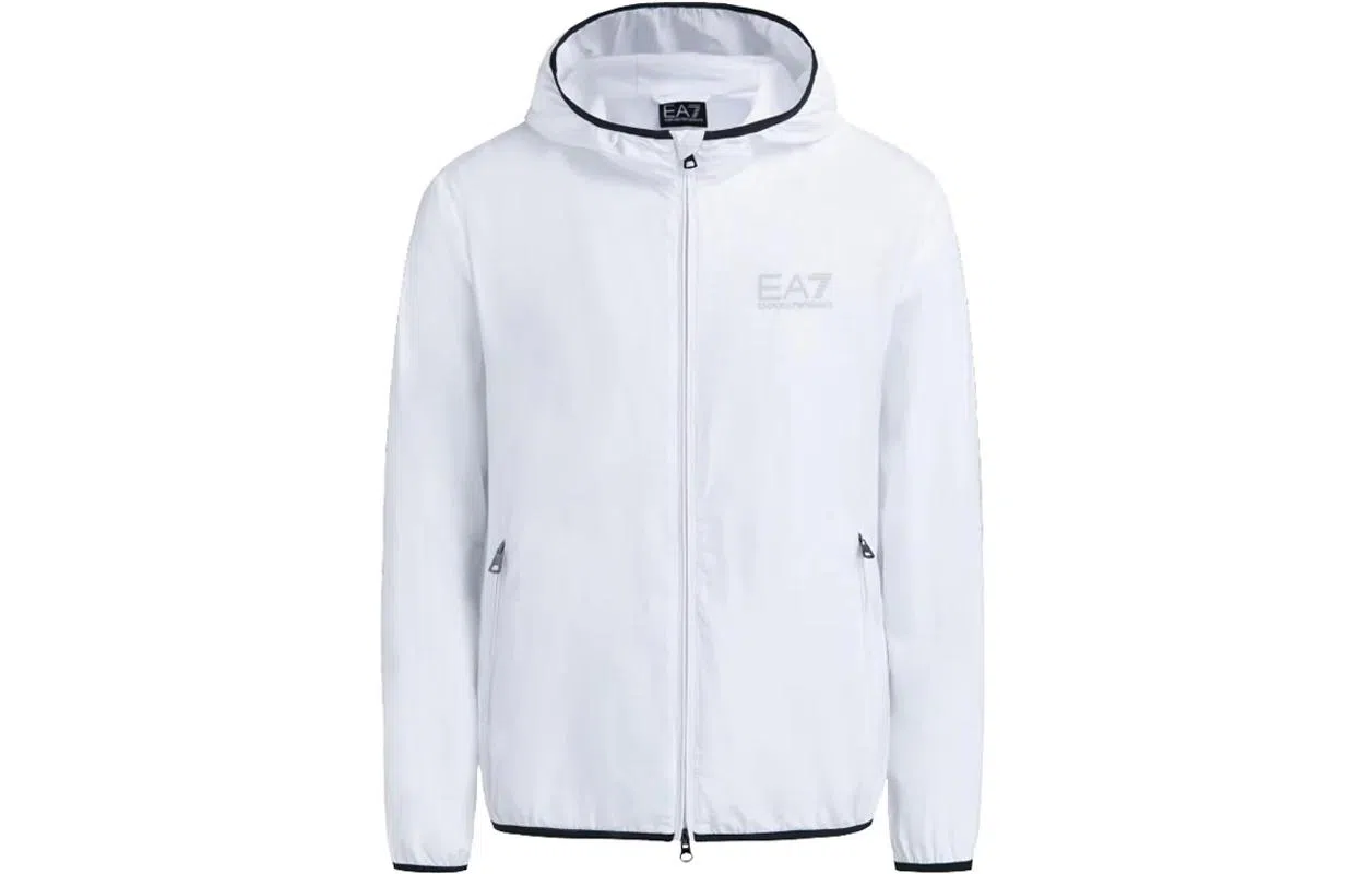 Emporio Armani Logo Zip Jacket White