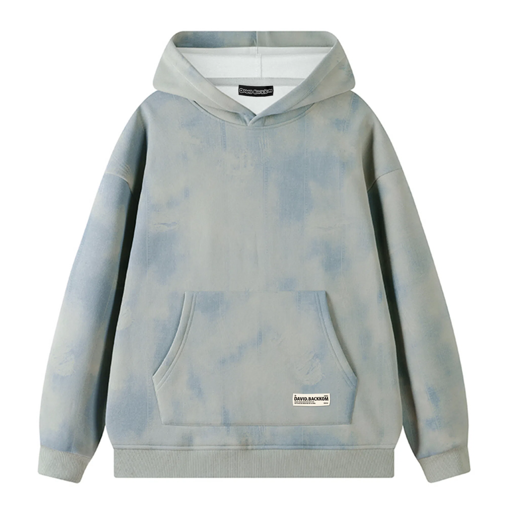 大卫贝肯 美式高街纯色宽松休闲连帽长袖卫衣 男女同款 深灰