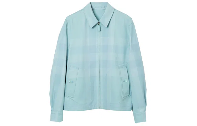 Burberry SS23 Check Print Zip Jacket Blue
