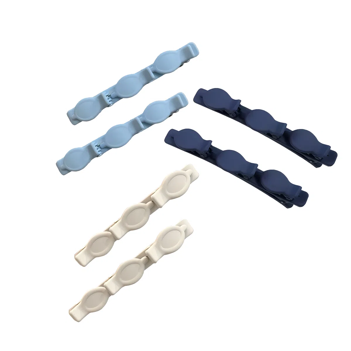 前方大荒野 双层编发一字夹鸭嘴夹前额碎发侧边夹简约清新时尚甜美可爱时髦刘海夹 亚克力/树脂 蓝色发夹 女款