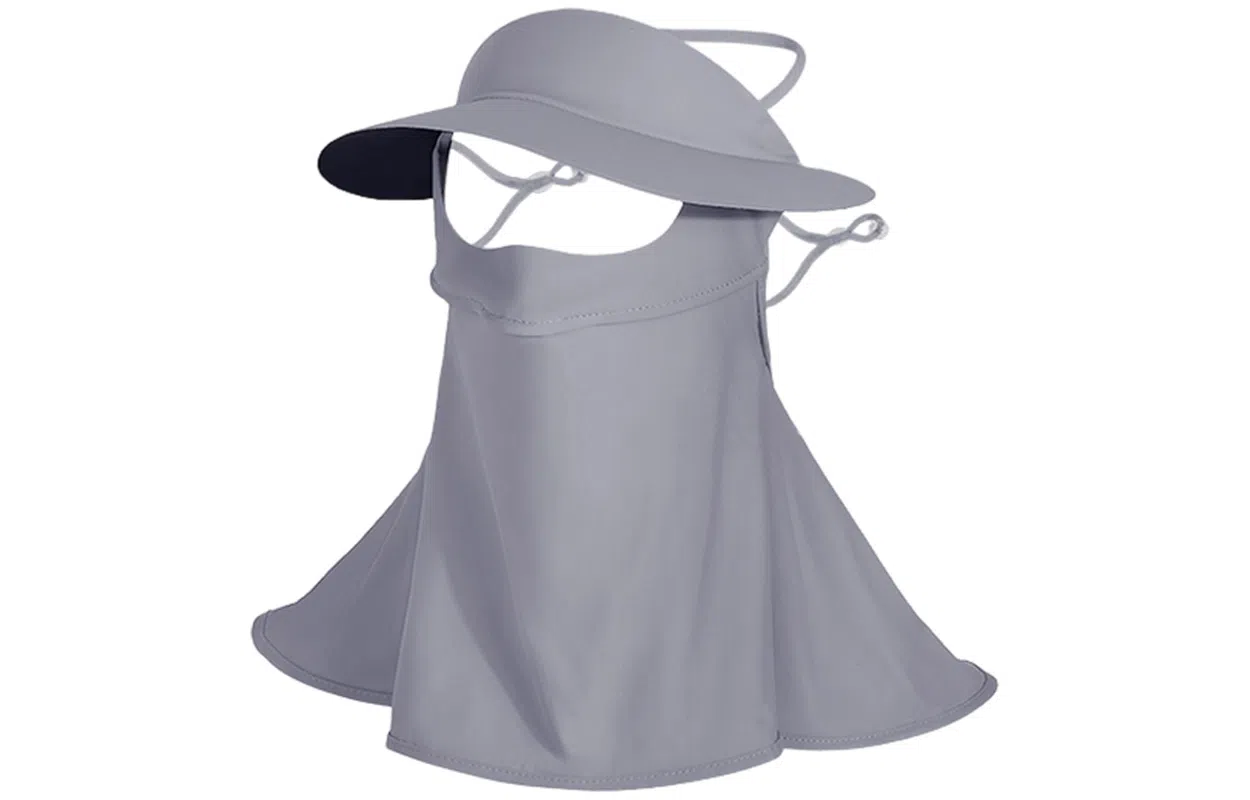 优幽兰 韩版百搭护眼角脸罩夏季防紫外线骑车遮阳帽子一体护颈薄款脸基尼户外出行必备 锦纶 防晒面罩 女款