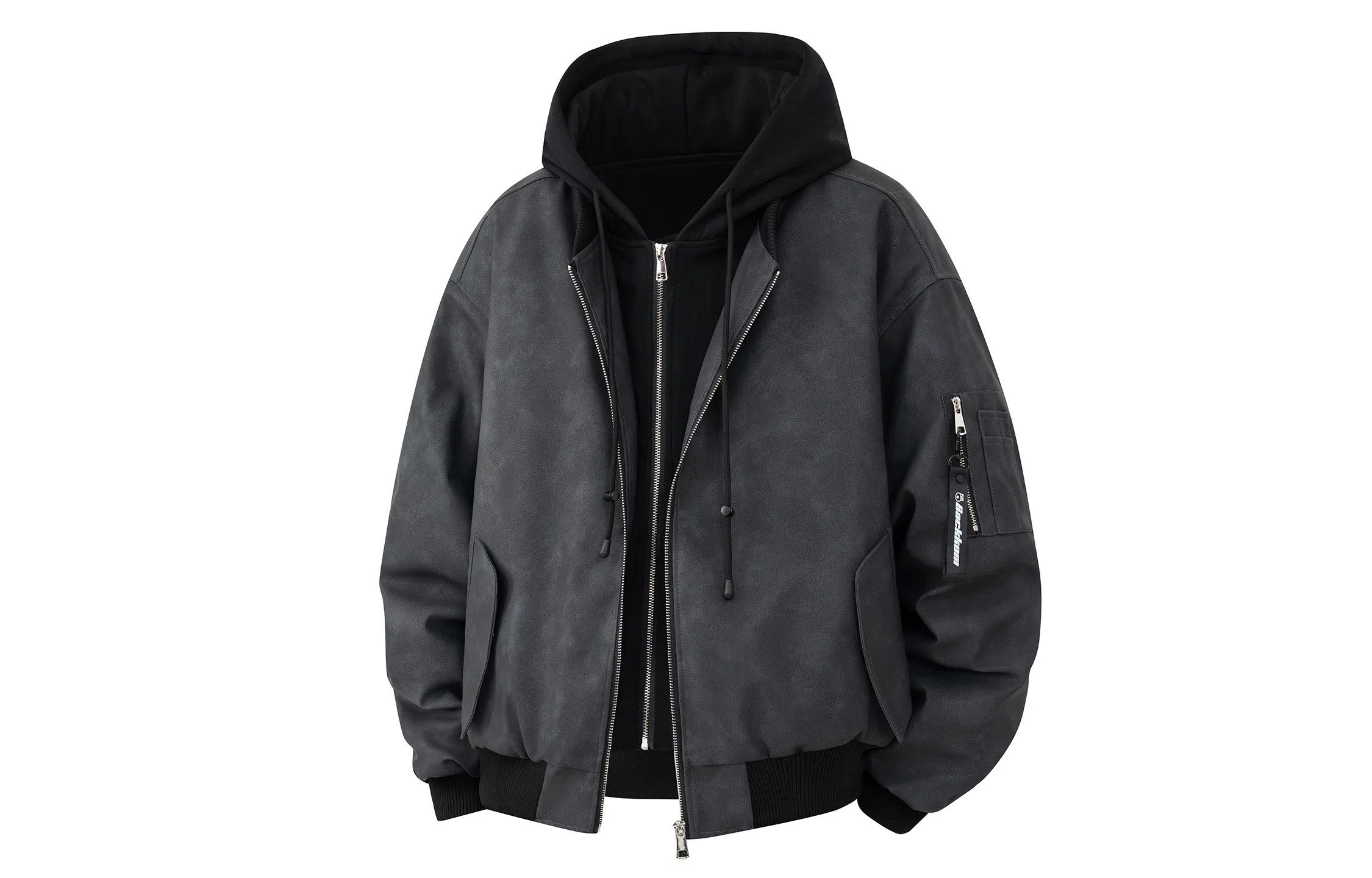 大卫贝肯 美式高街基础经典休闲百搭加厚假两件连帽棉服 男女同款