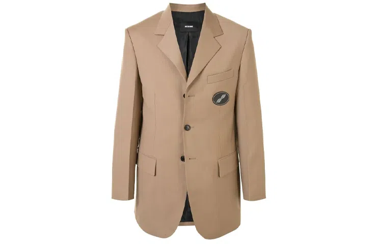 WE11DONE FW22 V-Neck Blazer Khaki