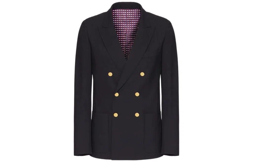 Valentino SS22 Double-Breasted Blazer Navy