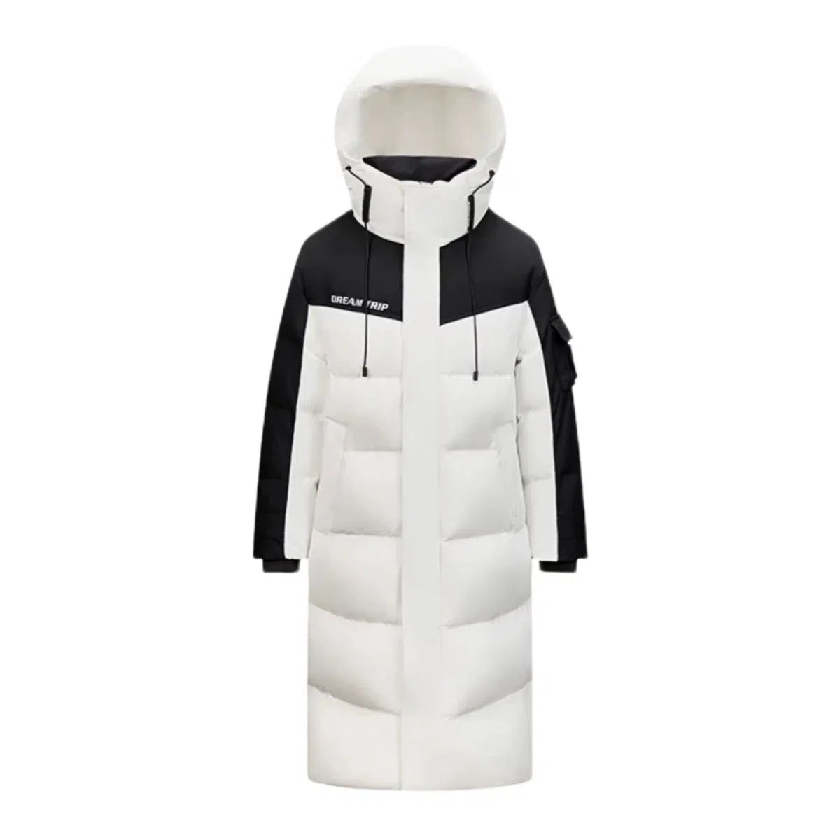 鸭鸭 长款连帽过膝加厚通勤学院时尚百搭休闲羽绒服 男女同款