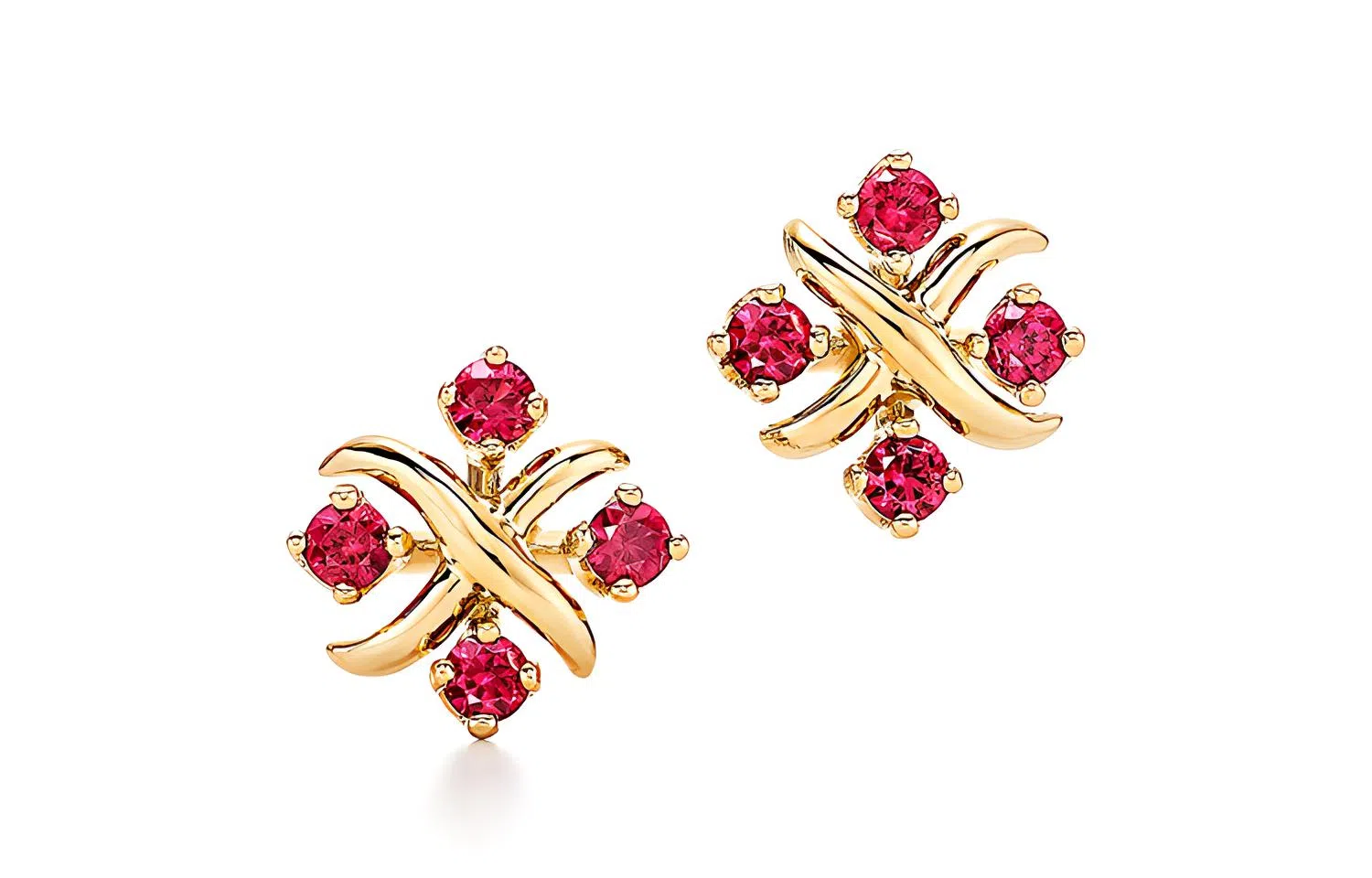 Tiffany & Co. Ruby Stud Earrings 18K Gold