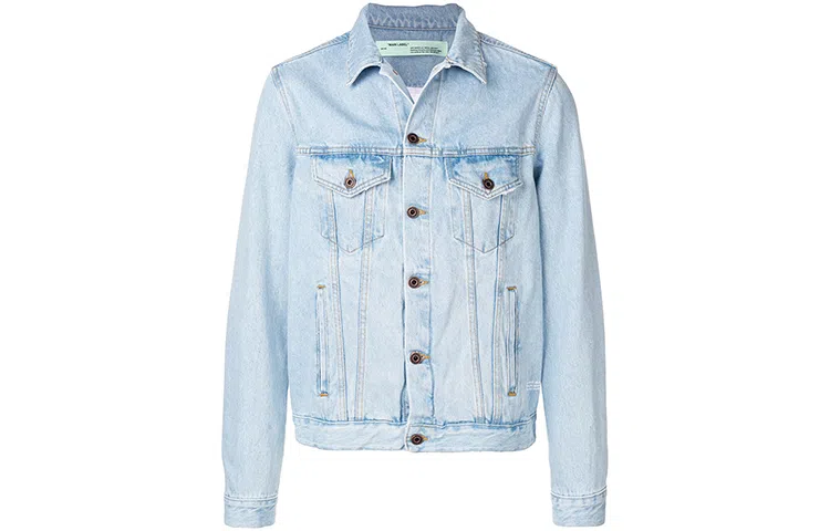 OFF-WHITE Logo Print Denim Jacket