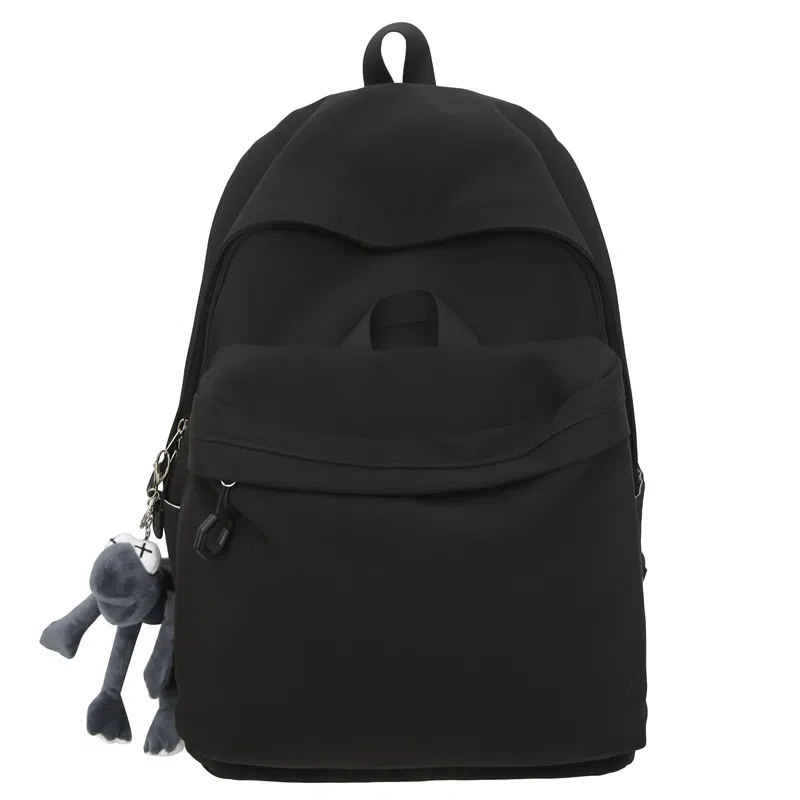 單倉 简约休闲设计感初高中学生旅行百搭大容量轻便书包 尼龙 背包双肩包 男女同款情侣款 白色/灰色/蓝色/卡其色/黑色