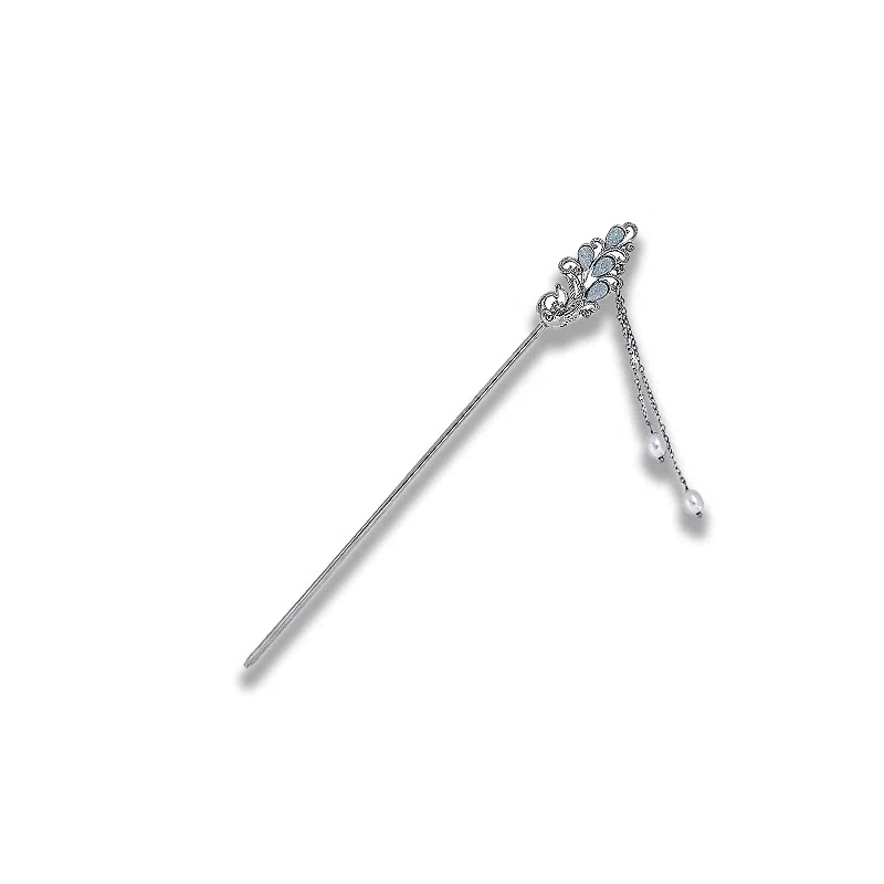 大唐国鼎 孔雀新中式复古风小众设计优雅国潮 精致纹理旺事业学业本命年财运 好运 合金 发簪 女款