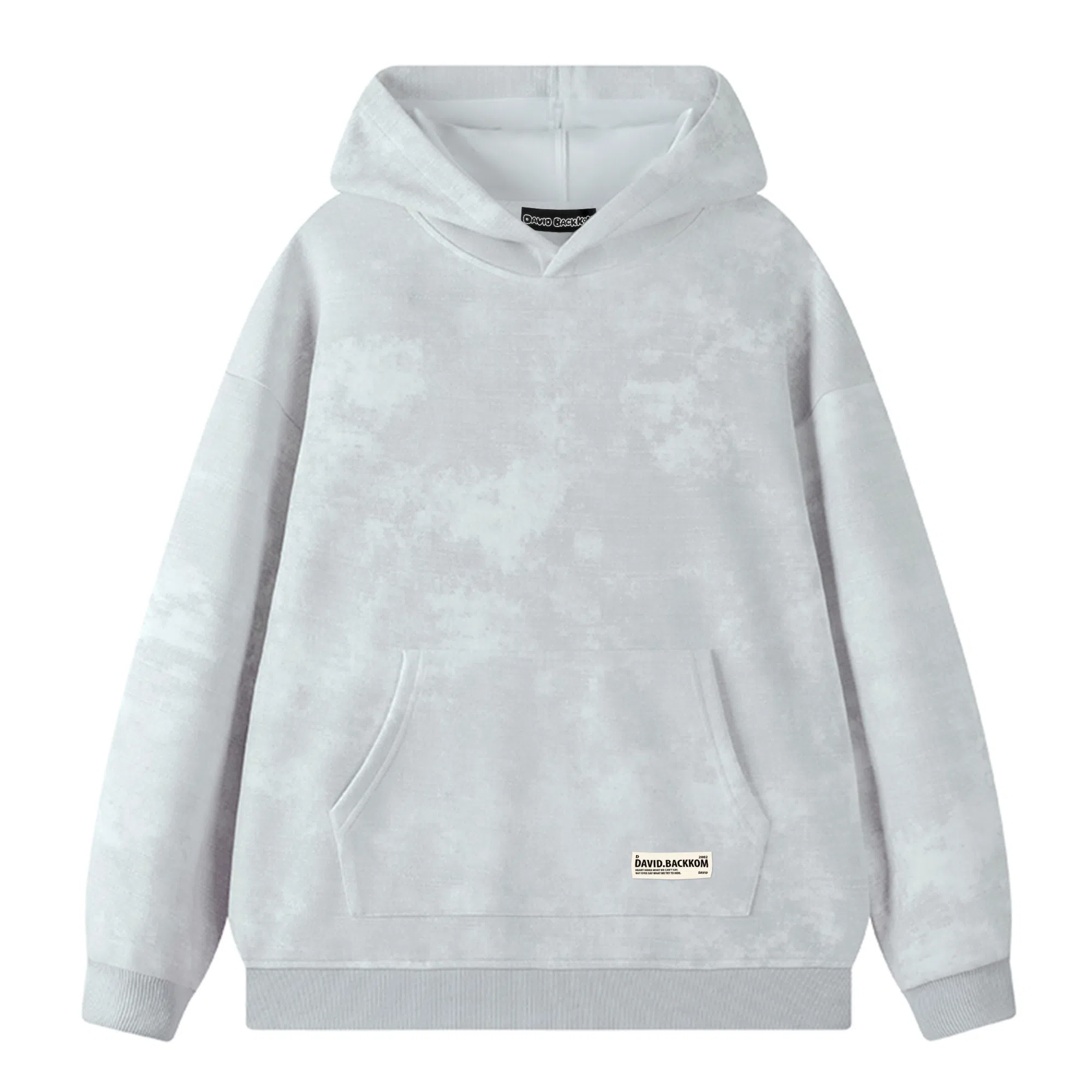 大卫贝肯 美式高街纯色宽松休闲连帽长袖卫衣 男女同款 深灰