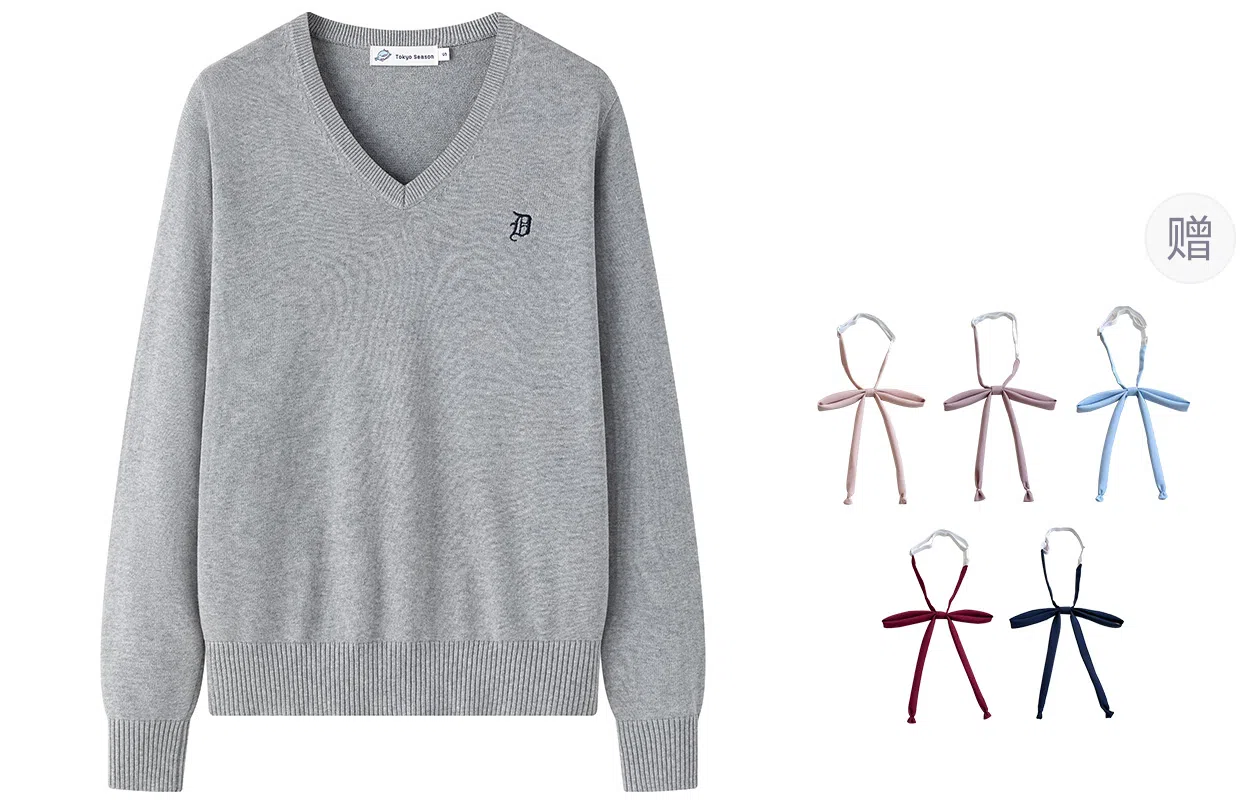 东鲸岁时记 复古加厚套头基础学院风针织衫 男女同款 灰色