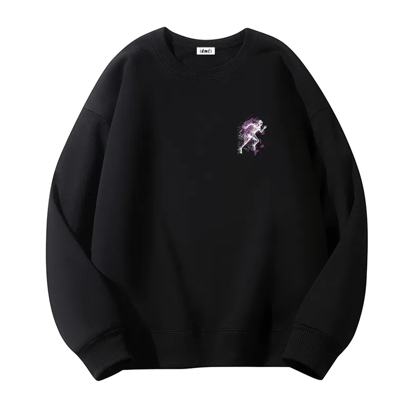 【dme】 美式圆领复古人物印花宽松百搭套头纯色长袖卫衣 男女同款