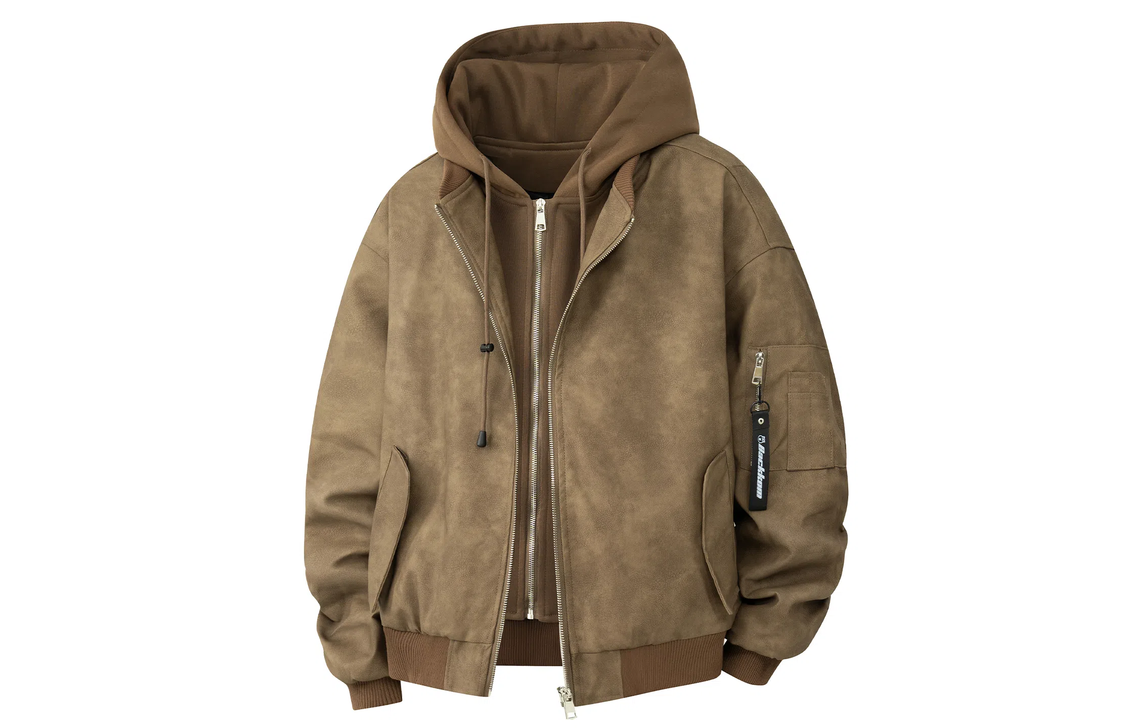 大卫贝肯 美式高街基础经典休闲百搭加厚假两件连帽棉服 男女同款