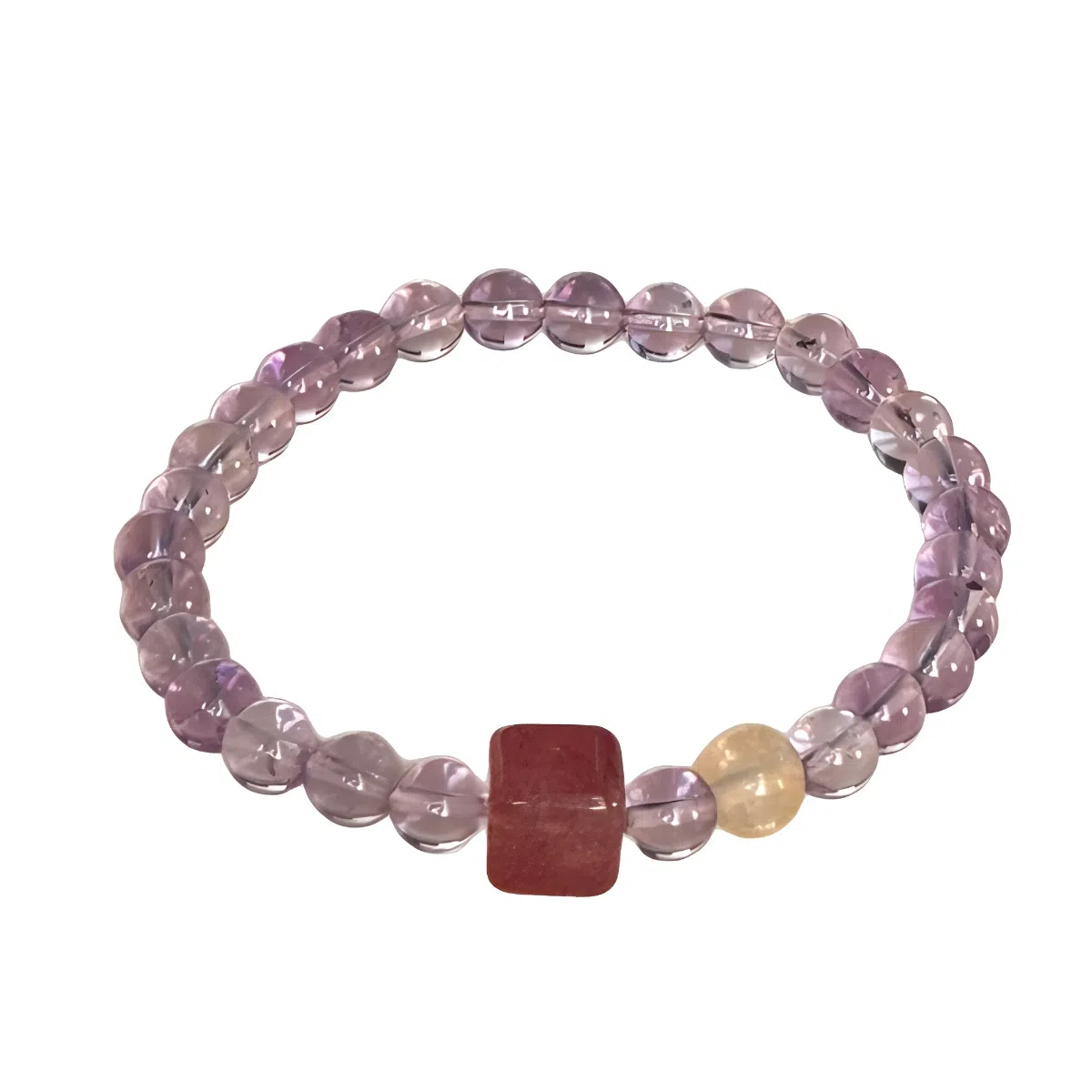 指尖瑰宝 紫气东来 新中式国风招财纳福好运暴富吉祥平安节节高升时来运转桃花不断复古方糖手饰天然 紫水晶 手串 男女同款情侣款