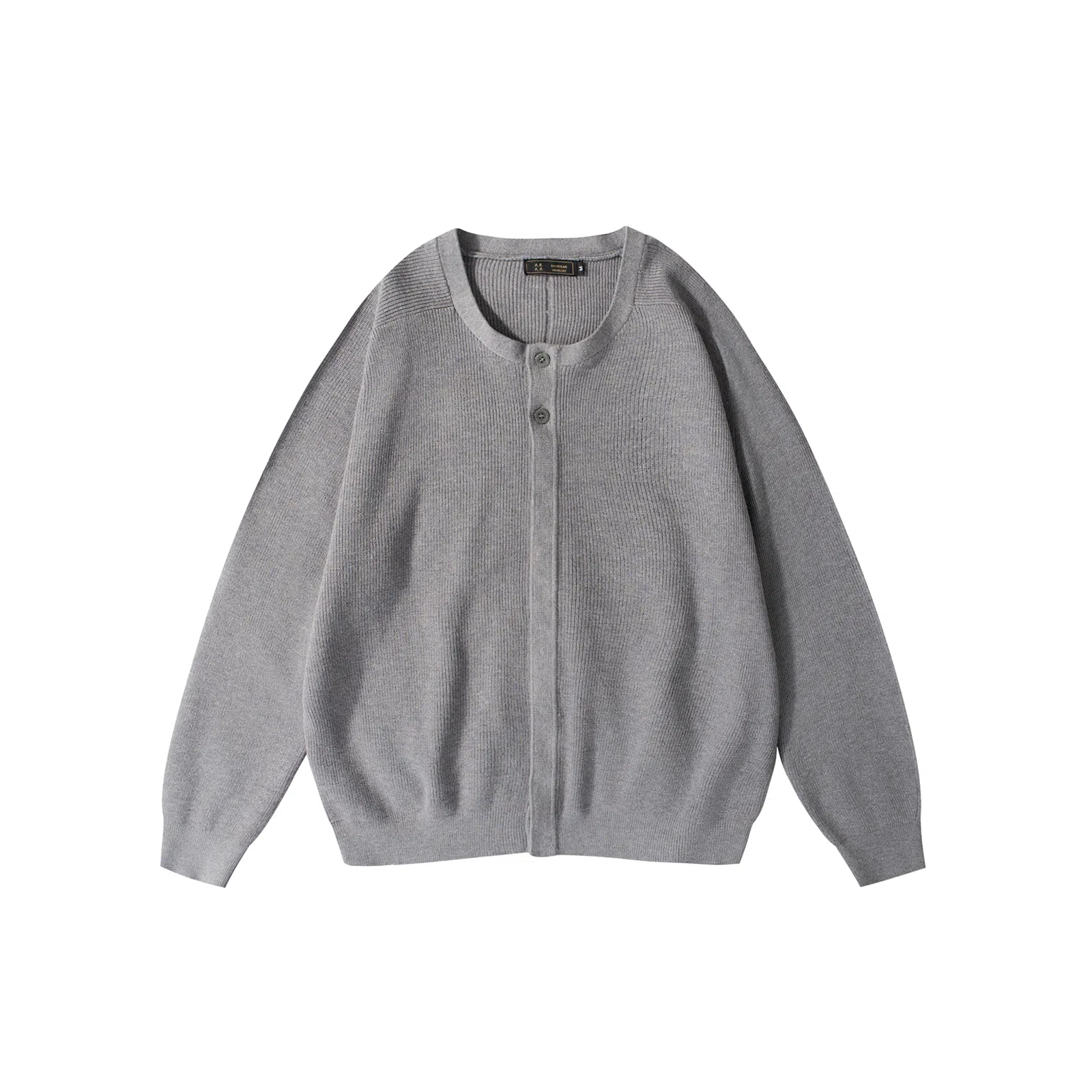 我是大卫 圆领休闲简约宽松长袖针织衫 男女同款 灰色