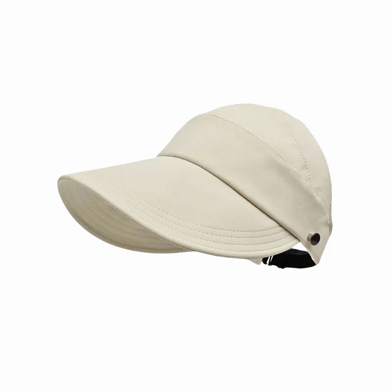 北极绒 夏季速干空顶遮脸扎马尾百搭大头围显脸小遮阳户外出游 聚酯纤维 防晒帽 男女同款情侣款