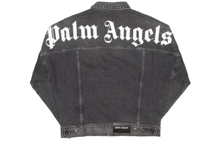 PALM ANGELS Printed Logo Denim Jacket logo