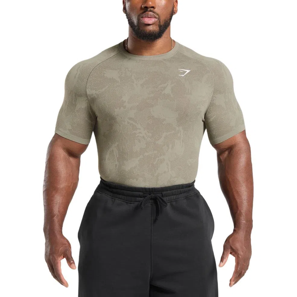 GYMSHARK GEO Seamless Camo Brown