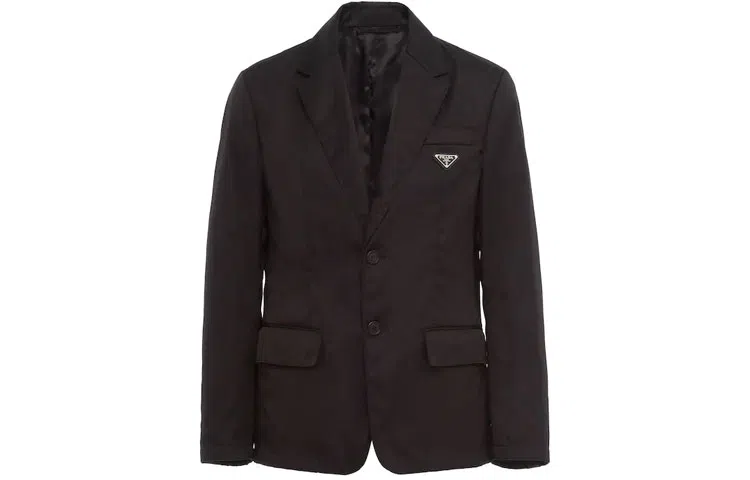 PRADA Re-Nylon Single-Breasted Blazer Black