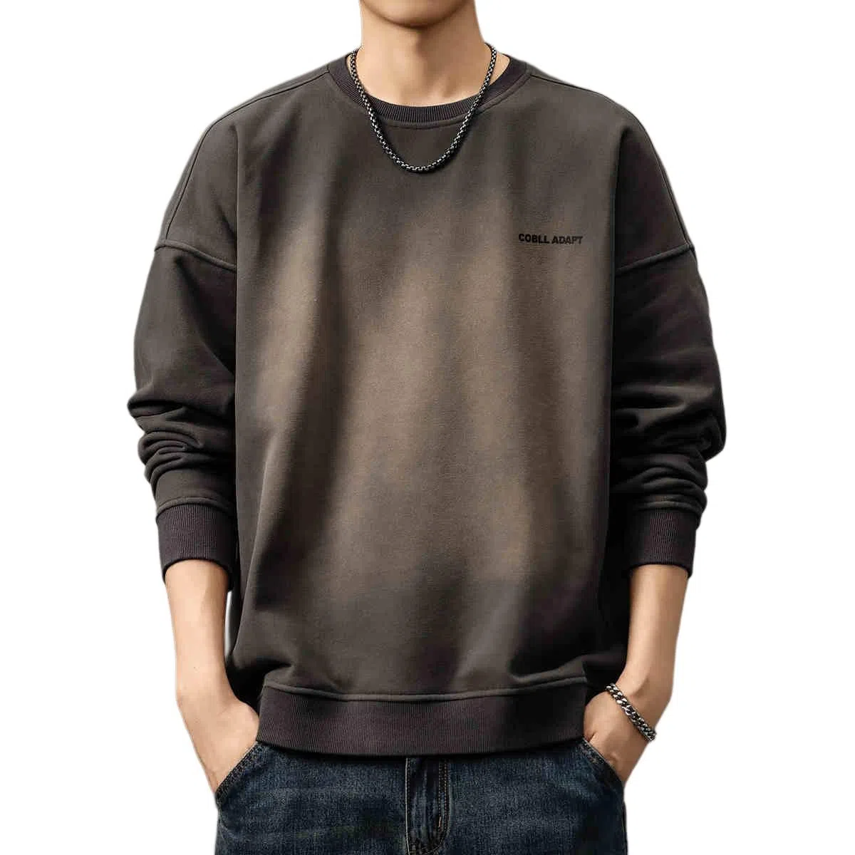 贵色 复古圆领长袖卫衣 男款