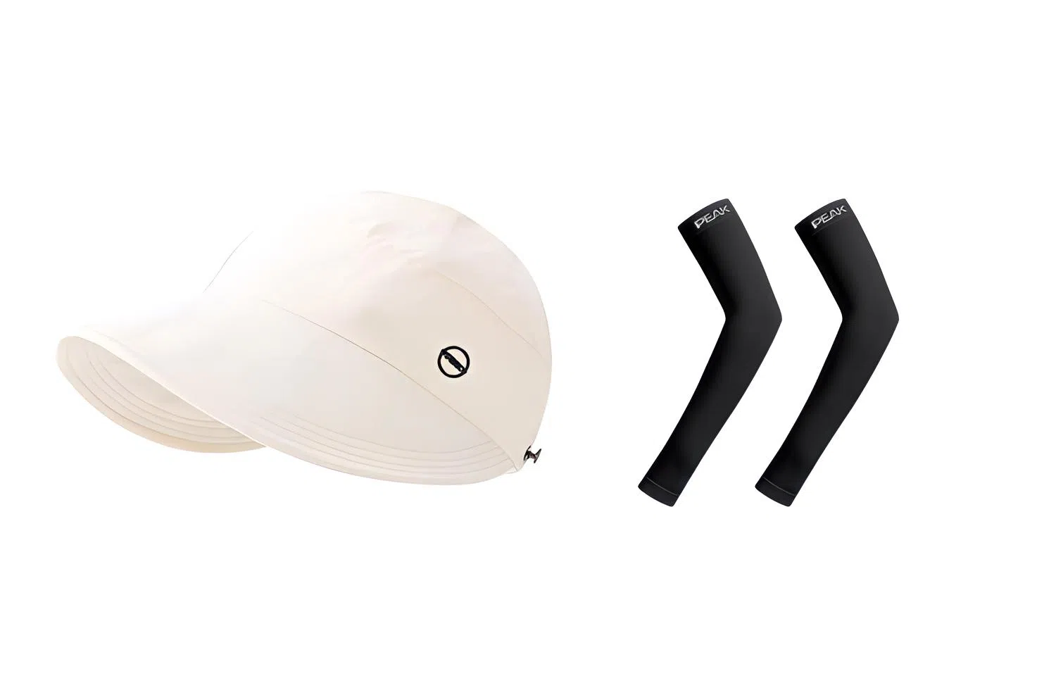 匹克 出行必备 可扎马尾 薄款透气速干 空顶遮阳太阳 口罩冰袖套装 聚酯纤维 防晒帽 女款