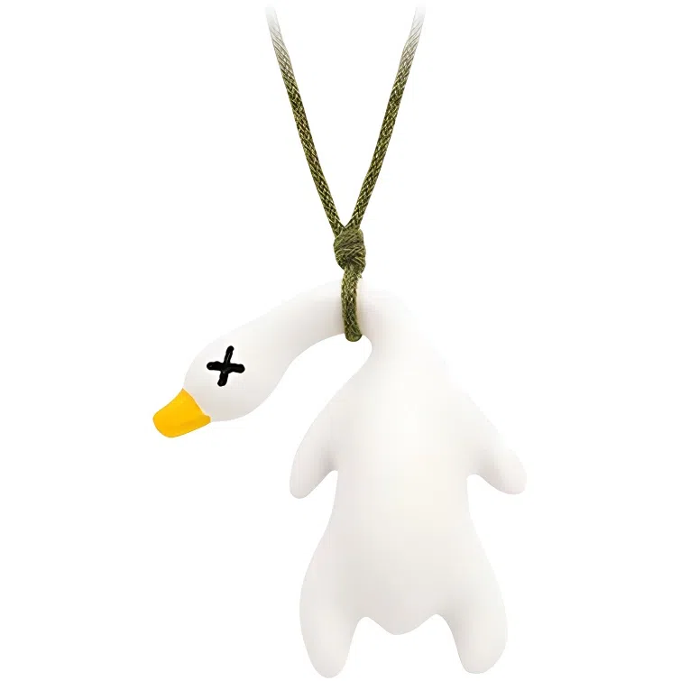 柔尔熊 太热了鸭 变色小白鸭 创意可爱潮流包挂车内挂饰  谷圈挂件