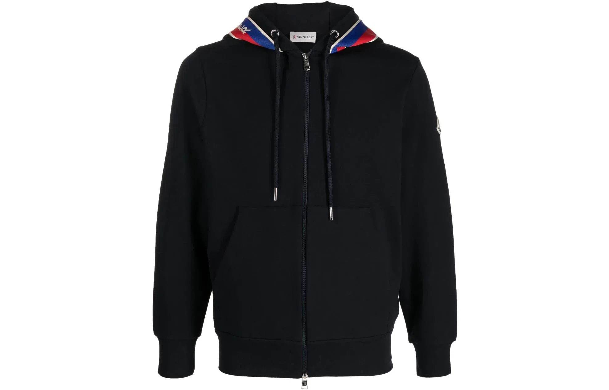 Moncler SS23 Logo Zip Hoodie Prussian Blue