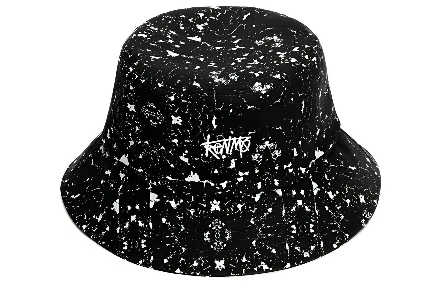 肯默 纯棉渔夫帽 抽象潮流印花 防晒遮阳帽 男女同款 黑色/白色/紫色