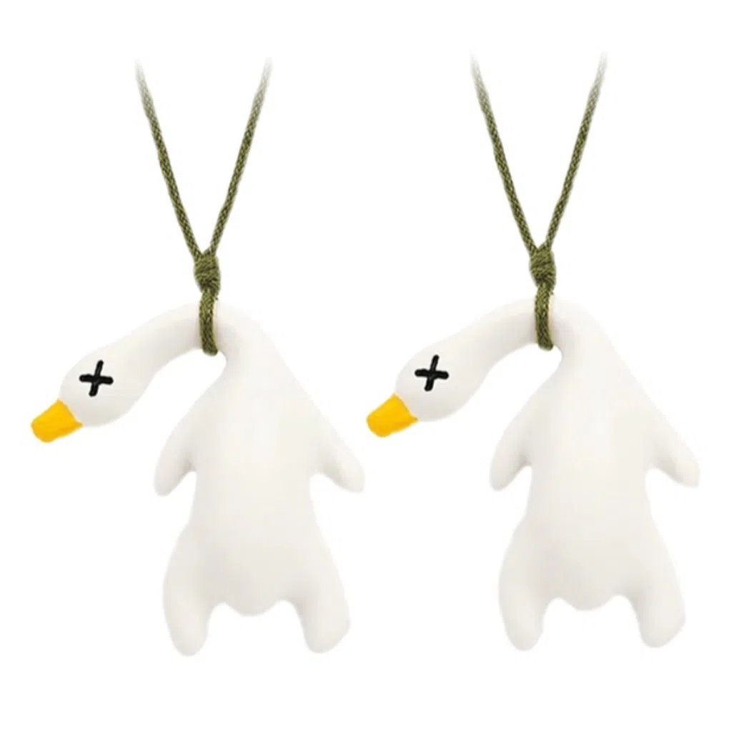 柔尔熊 太热了鸭 变色小白鸭 创意可爱潮流包挂车内挂饰  谷圈挂件