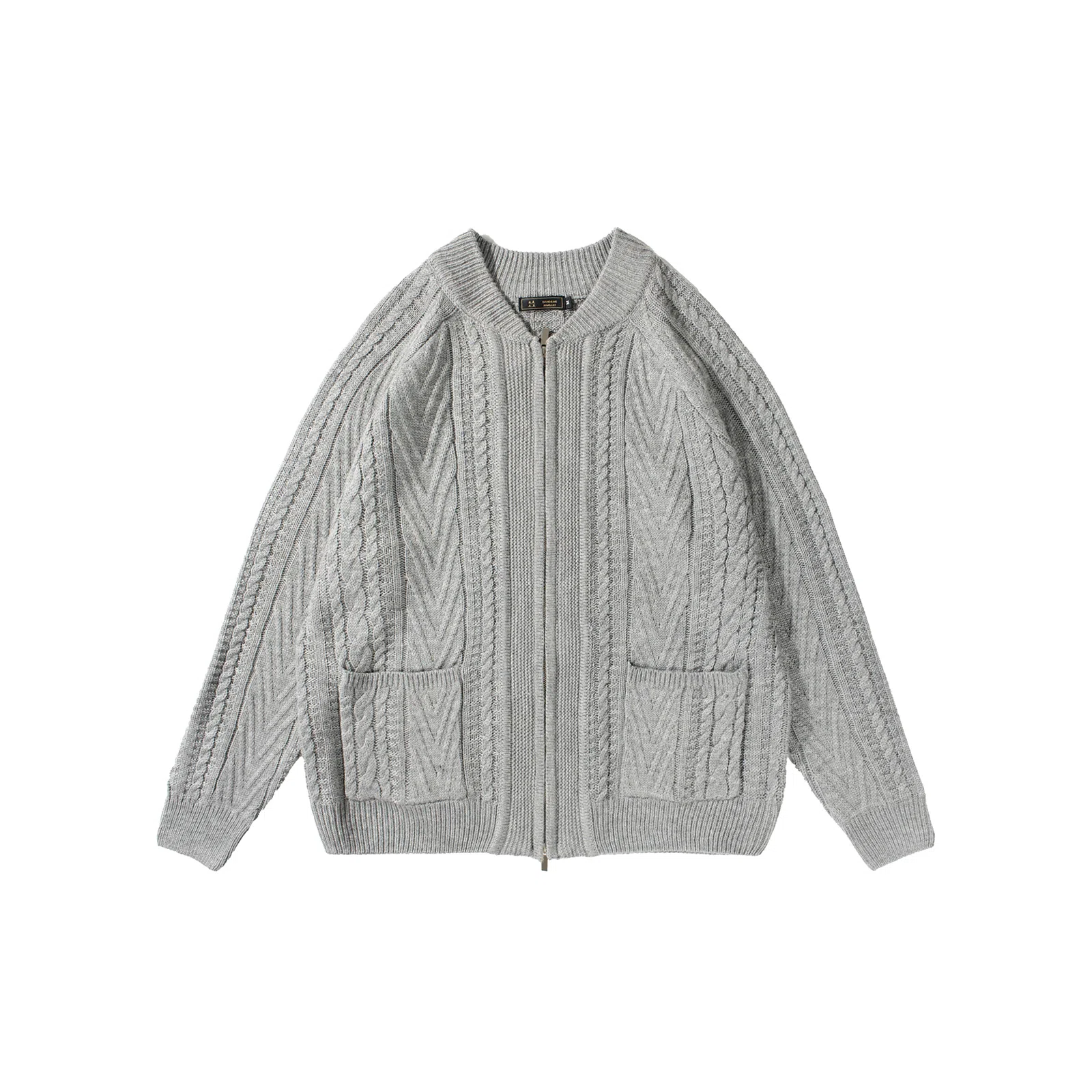 我是大卫 纯色百搭简约舒适时尚针织衫 男女同款 灰色