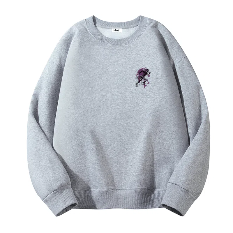 【dme】 美式圆领复古人物印花宽松百搭套头纯色长袖卫衣 男女同款