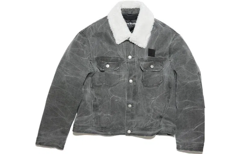 Acne Studios Quilted Denim Jacket Carbon Grey