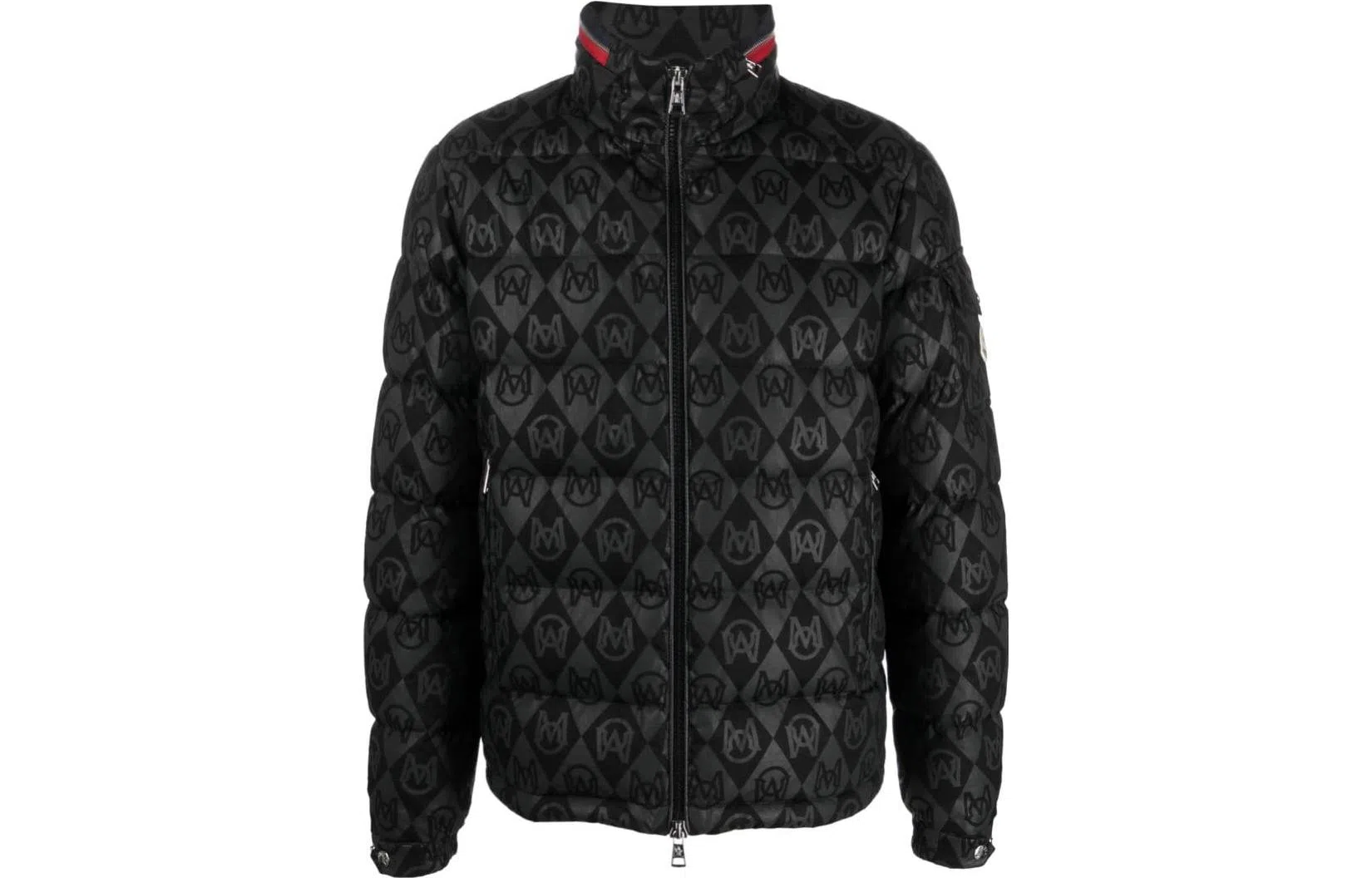 Moncler Letter Print Zip-Up Jacket Black