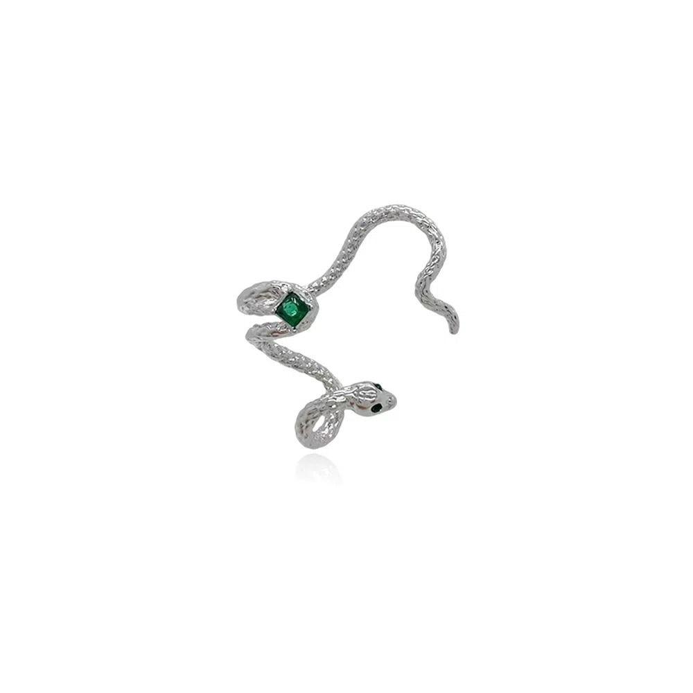 希遇 潮汐灵蛇新中式 轻奢小众设计日常百搭 时尚简约  冷淡风创意设计 合金 耳夹 男女同款情侣款