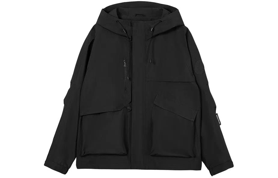 鸭鸭  纯色宽松连帽  防风冲锋衣 男女同款