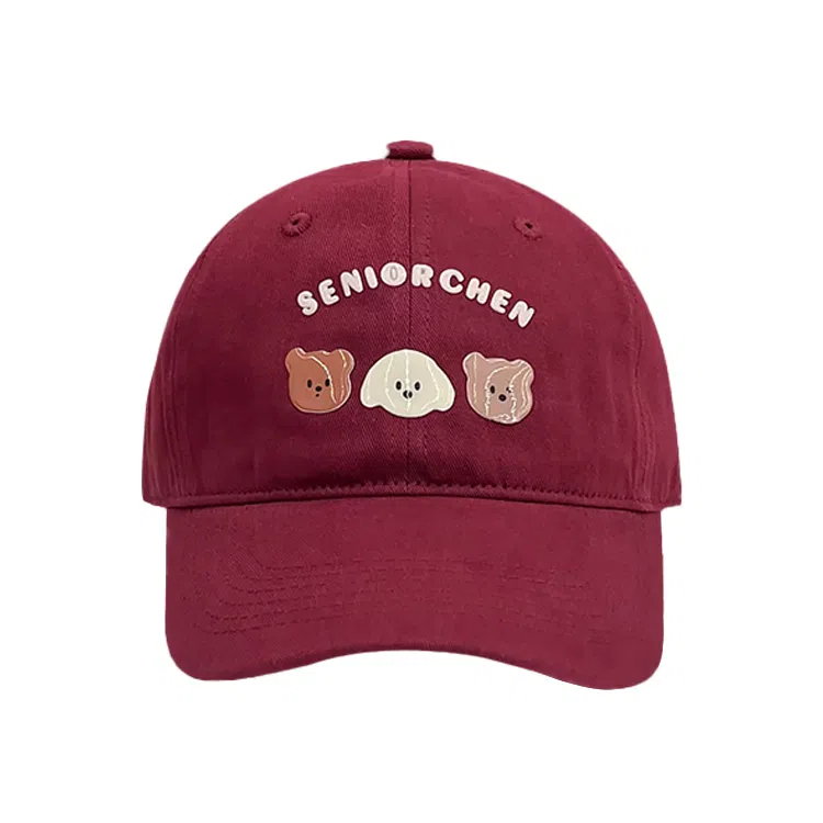 浪莎 日系可爱卡通小熊 轻薄透气户外出行防晒遮阳 时尚百搭大头围显脸小 棉 鸭舌帽 男女同款情侣款