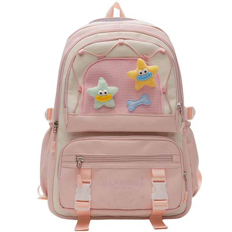 醇龙 可爱高中生初中生学生女大学生休闲旅游轻便电脑背包 帆布 双肩包 常规 女款 多色