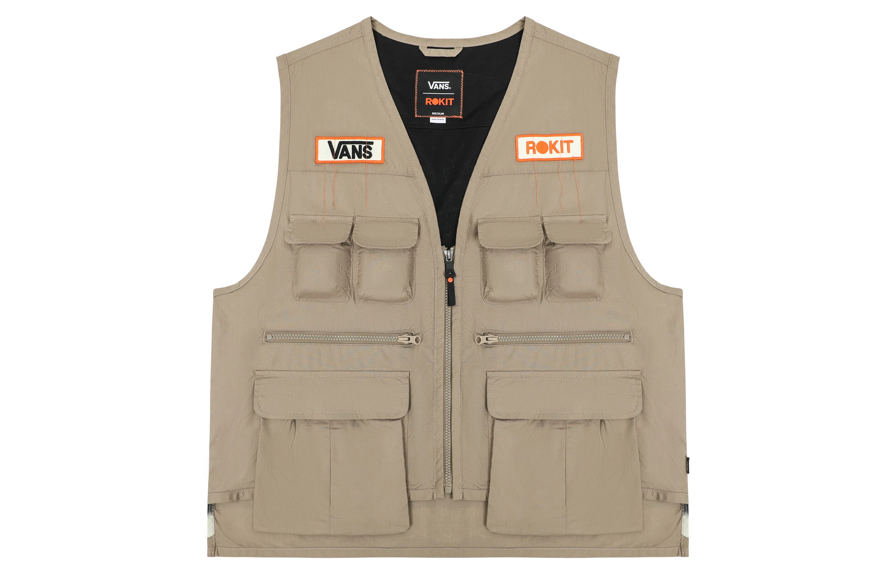 Vans x ROKIT Geometric Stripe Vest Khaki