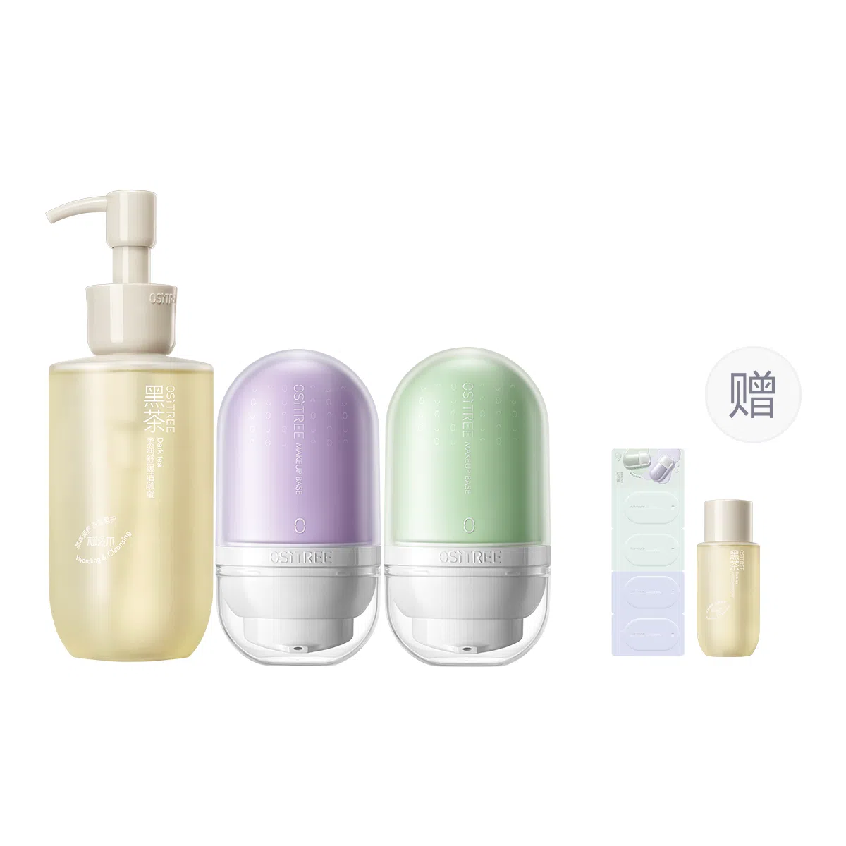 柳丝木 水漾调色隔离霜洁颜蜜护肤套装 提亮保湿清洁