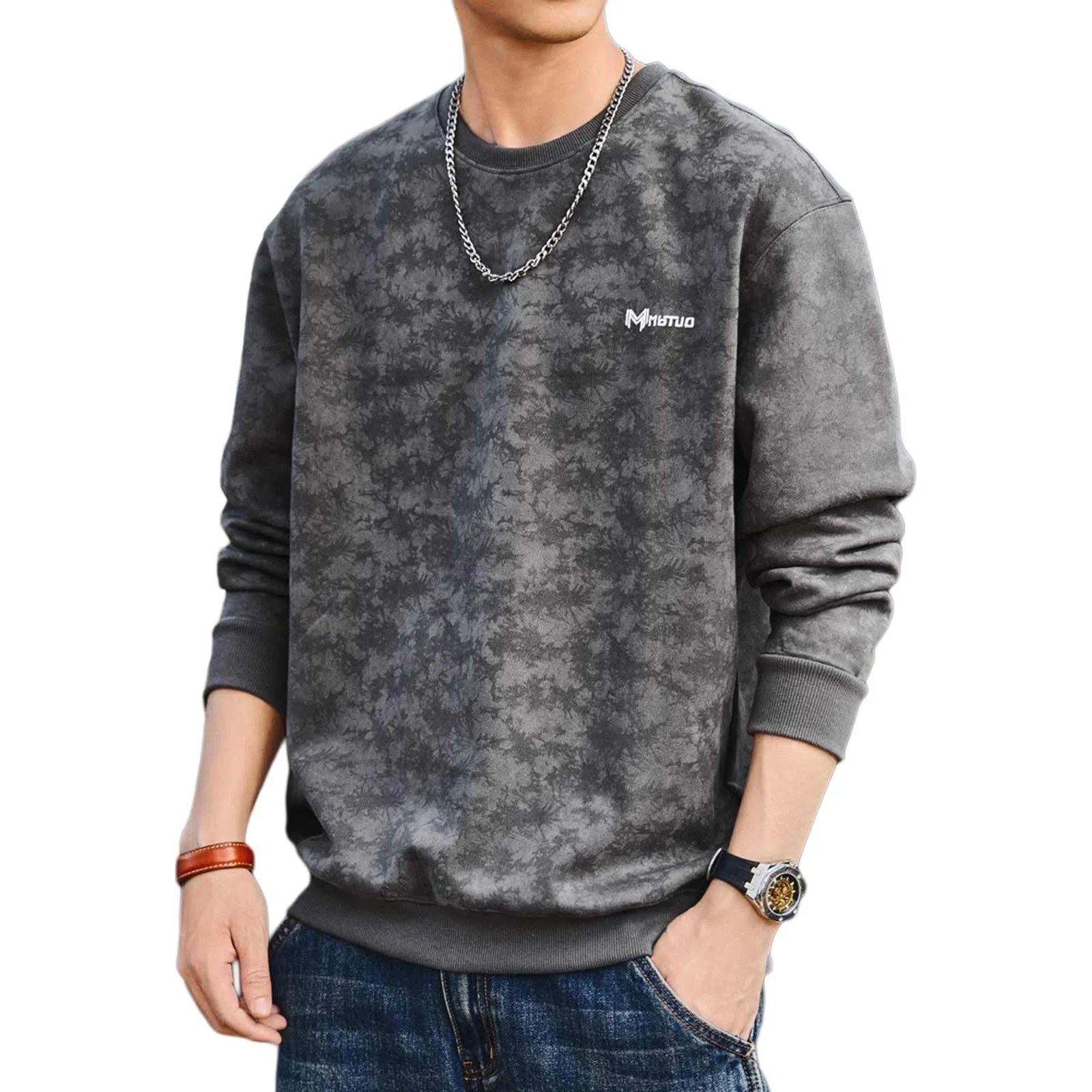 格蓝鹿 休闲宽松圆领卫衣 男款