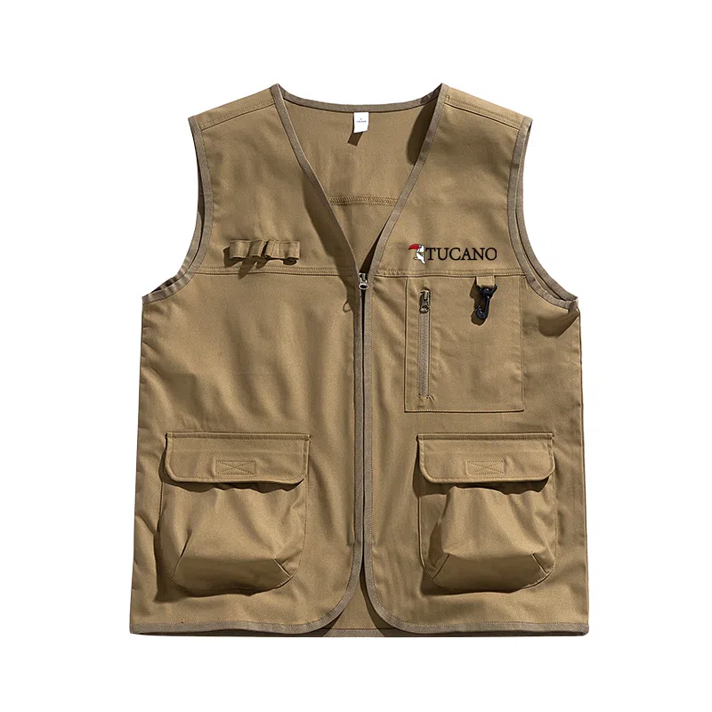 啄木鸟 户外工装机能风多口袋拉链休闲宽松速干无袖马甲 男女同款