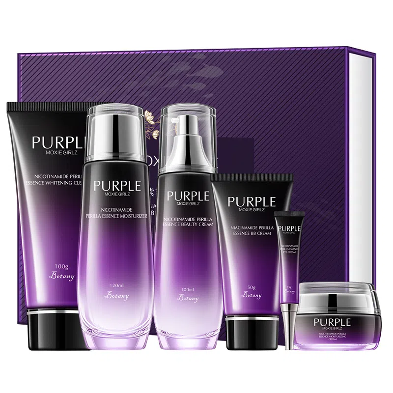 慕斯女孩 烟酰胺紫苏精华皙颜护肤套装 淡纹控油收缩毛孔补水滋润型 六件套