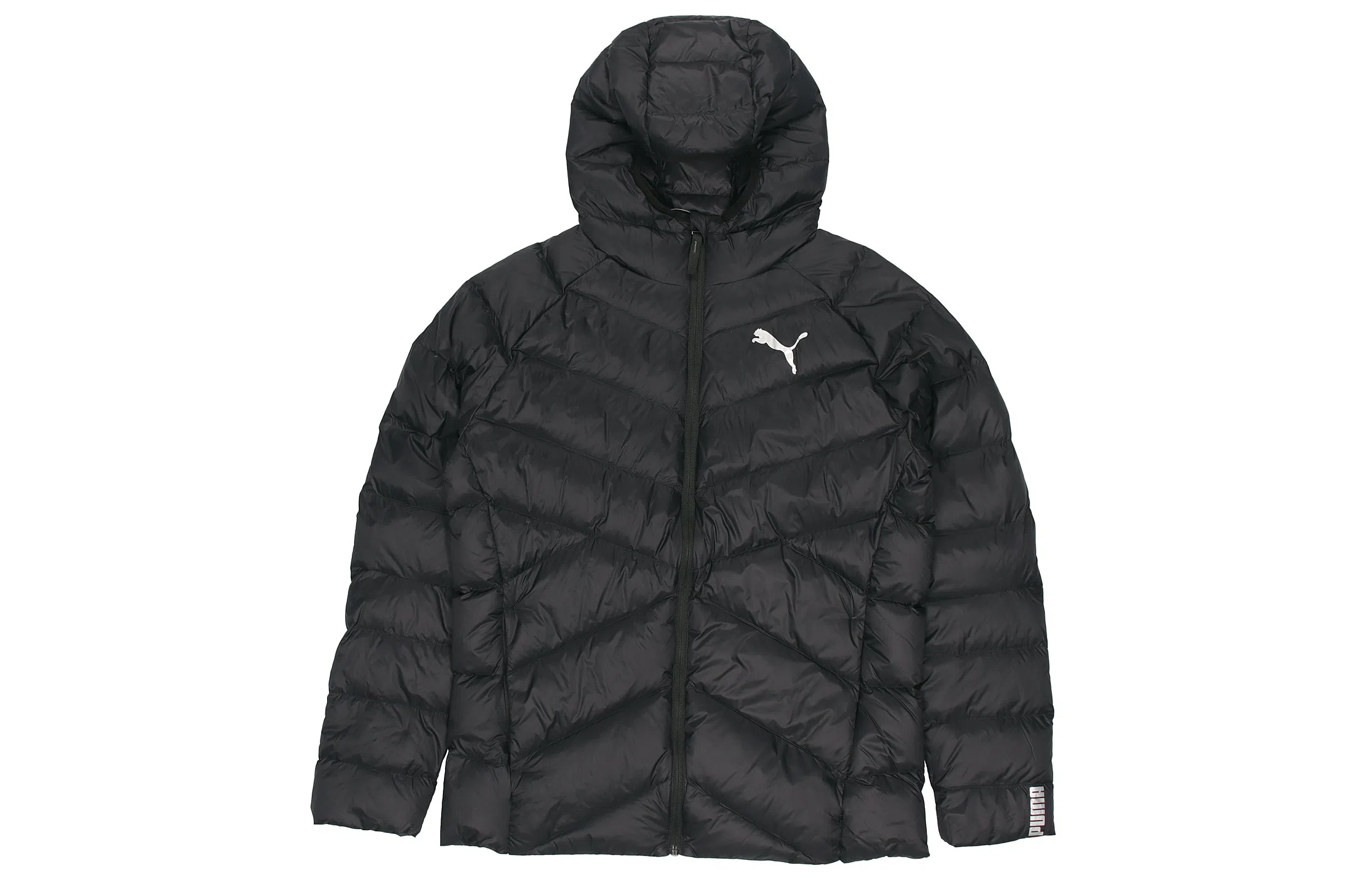 Puma Logo Down Jacket Hoodie Black