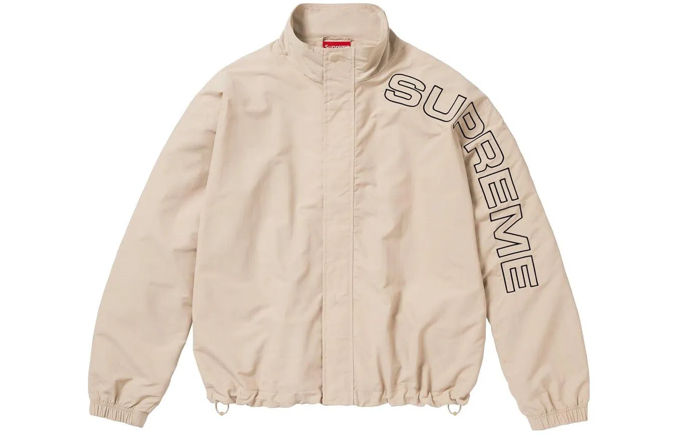 Supreme FW23 WEEK1 SPELLOUT EMBROIDERED TRACK JACKET Logo