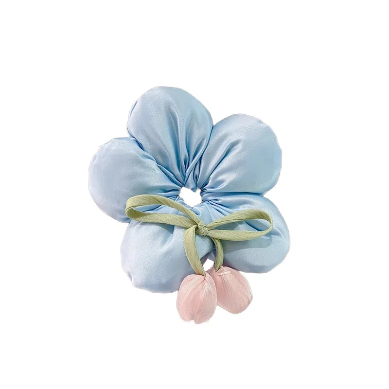 水中玉 韩系花朵枕头大肠发圈扎头头饰发绳慵懒风丸子发饰 皮筋 头绳 女款