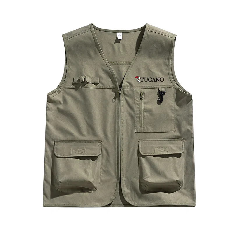 啄木鸟 户外工装机能风多口袋拉链休闲宽松速干无袖马甲 男女同款